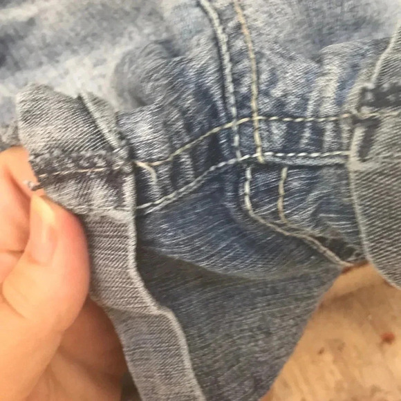 Truce Cuffed Blue Jean Short Flap Pocket Shorts - Picture 2 of 10